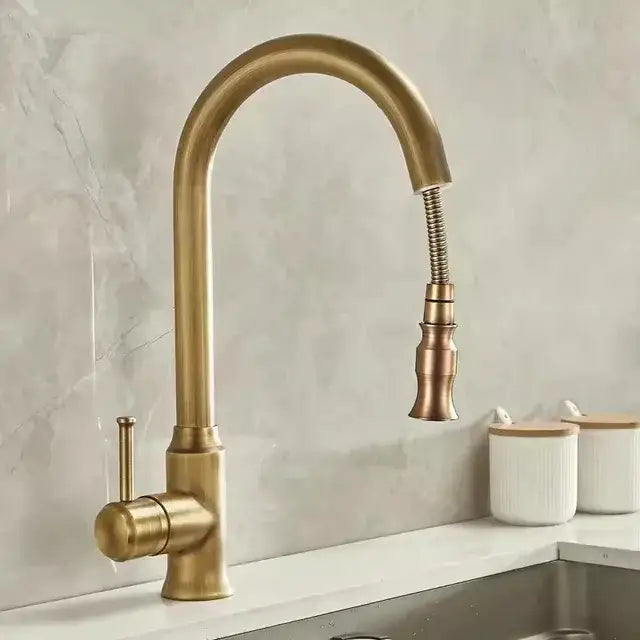 DecorBites™ Antique Brass Kitchen Faucet 360° Rotation Sink Mixer Tap - Tuqiu Design