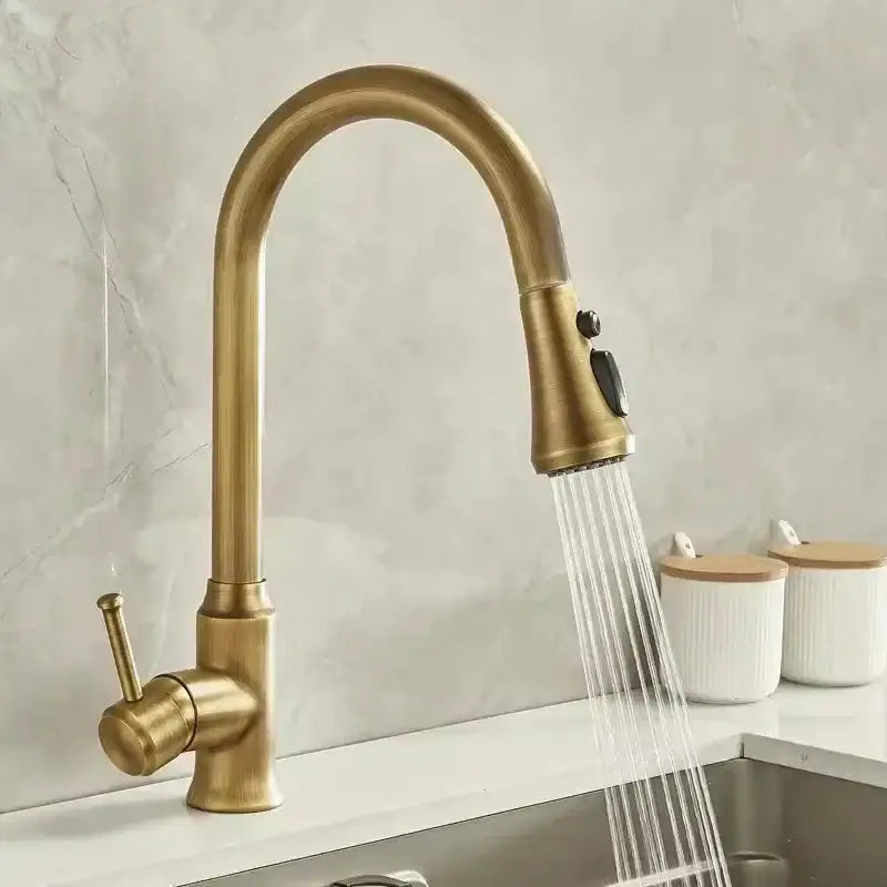 DecorBites™ Antique Brass Kitchen Faucet 360° Rotation Sink Mixer Tap - Tuqiu Design