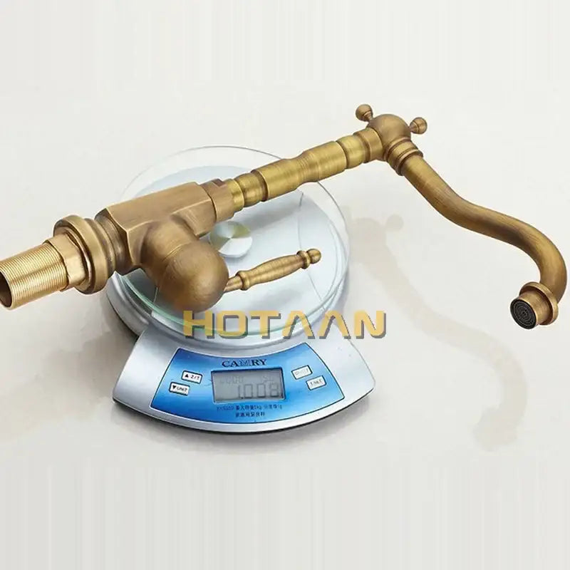 DecorBites™ Antique Brass Kitchen Faucet 360° Swivel Basin Sink Mixer Tap YT-6025