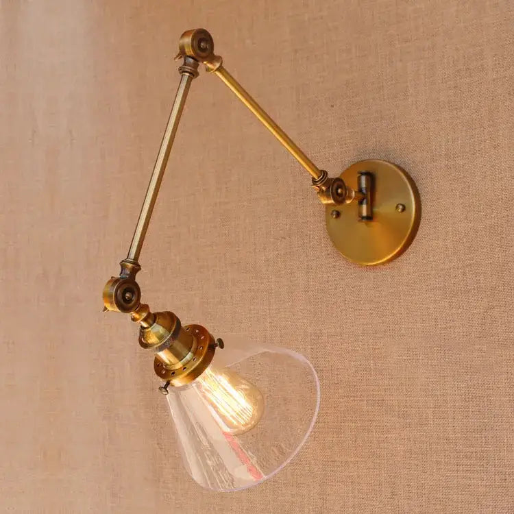 DecorBites™ Antique Brass Loft Industrial Wall Lamp Swing Arm Sconce