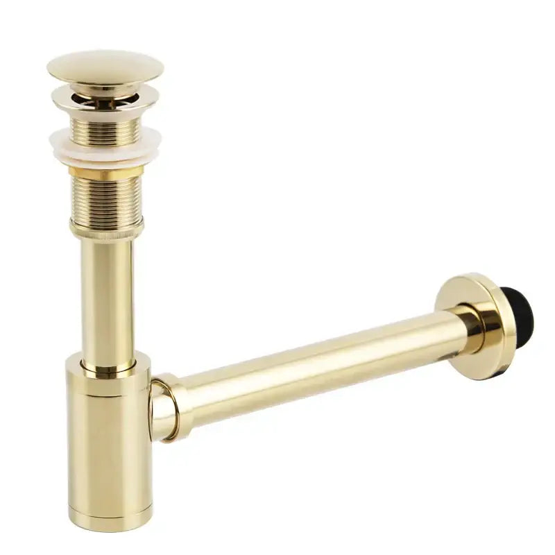 DecorBites™ Antique Brass Pop Up Drain Kit with P-Trap Pipe for Bathroom Sink.
