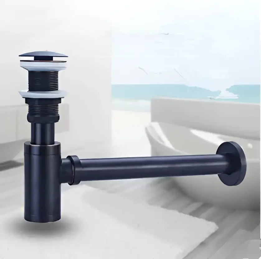 DecorBites™ Antique Brass Pop Up Drain Kit with P-Trap Pipe for Bathroom Sink.