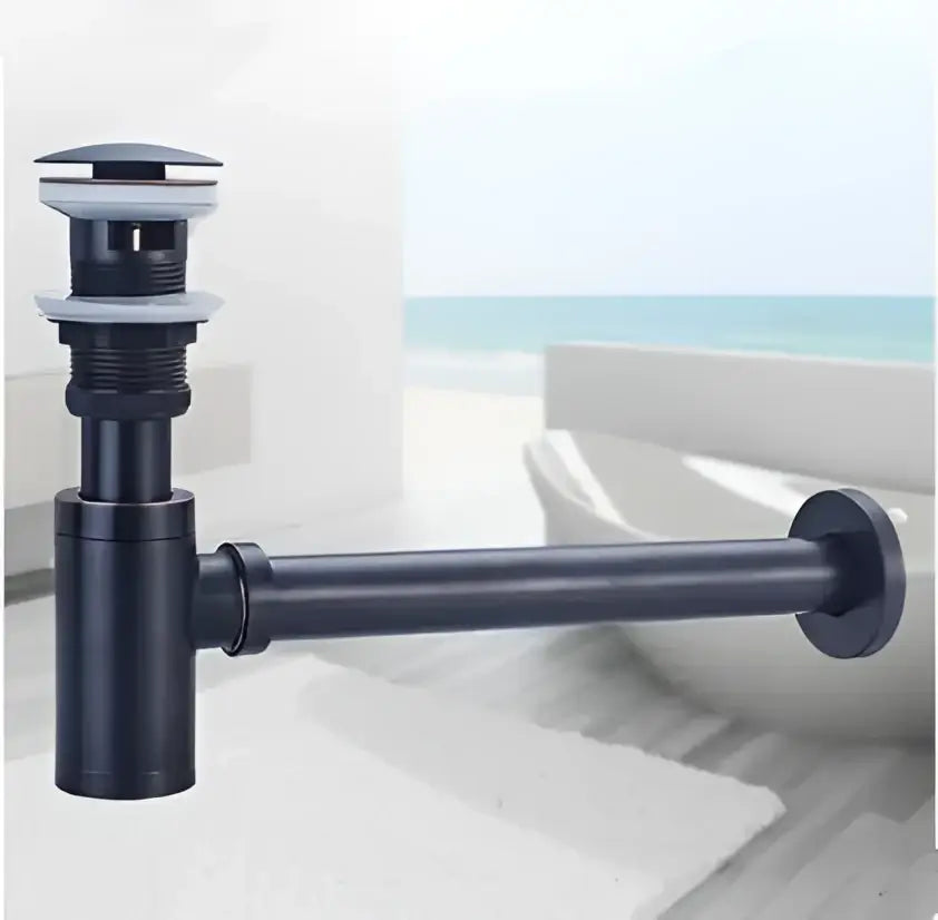 DecorBites™ Antique Brass Pop Up Drain Kit with P-Trap Pipe for Bathroom Sink.