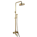 DecorBites™ Antique Brass Rainfall Shower Faucet Set with Handshower and Shelf