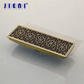DecorBites™ Antique Brass Rectangle Bathroom Floor Drain Strainer - Deodorization Linear Design