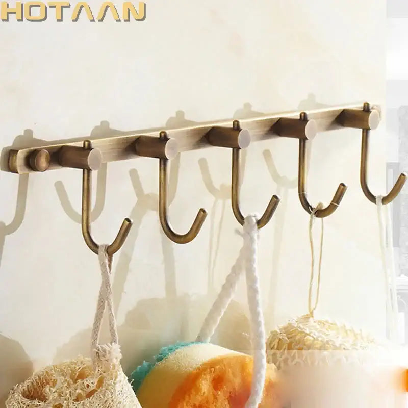 DecorBites™ Antique Brass Robe Hook, Bathroom Hardware for Stylish Organization