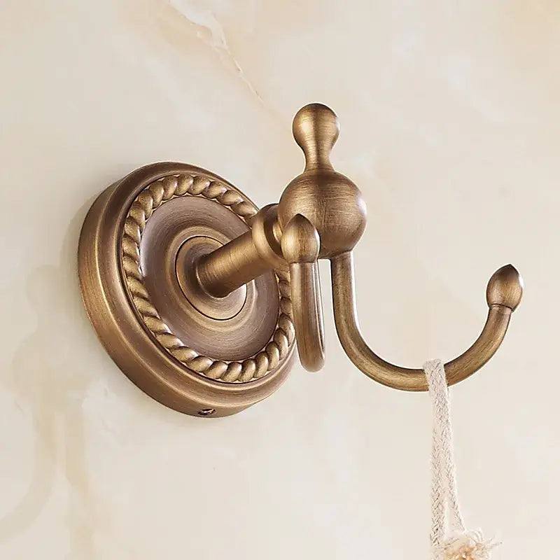 DecorBites™ Antique Brass Robe Hook Coat Towel Hanger Wall Bathroom Accessories