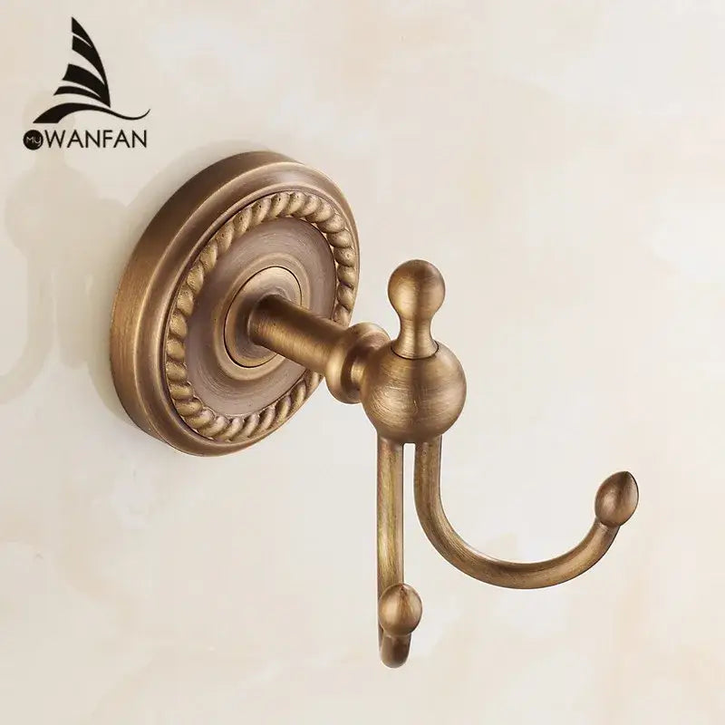 DecorBites™ Antique Brass Robe Hook Coat Towel Hanger Wall Bathroom Accessories