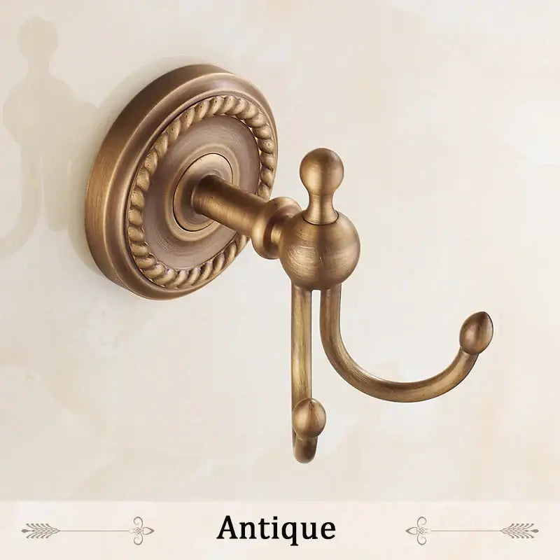 DecorBites™ Antique Brass Robe Hook Coat Towel Hanger Wall Bathroom Accessories