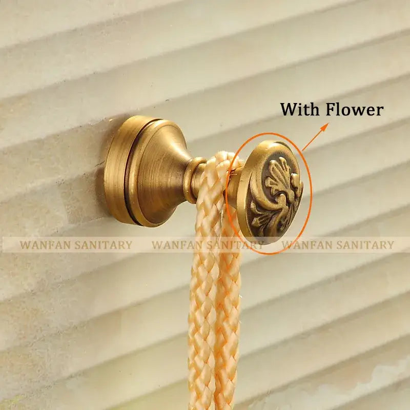 DecorBites™ Antique Brass Robe Hook Single Clothes Hanger Towel Bathroom Coat Door Hooks