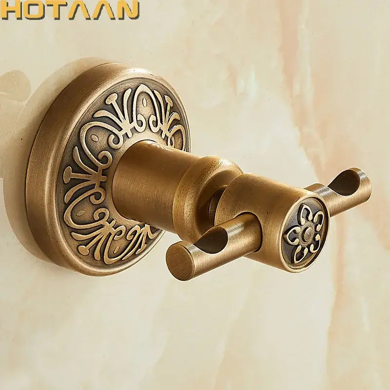 DecorBites™ خطاف رداء نحاسي عتيق، ملحقات حمام تثبت على الحائط