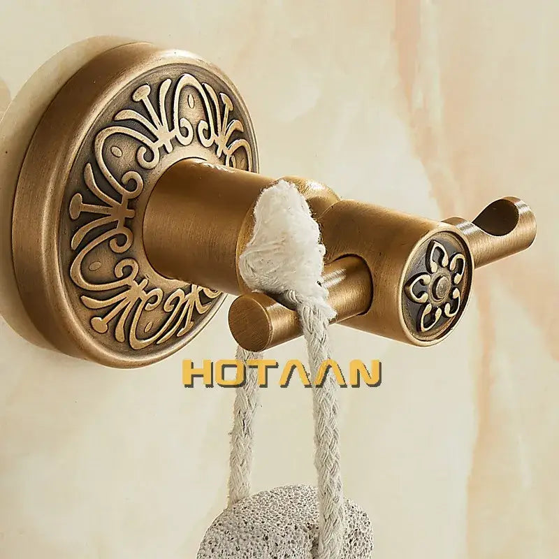 DecorBites™ خطاف رداء نحاسي عتيق، ملحقات حمام تثبت على الحائط