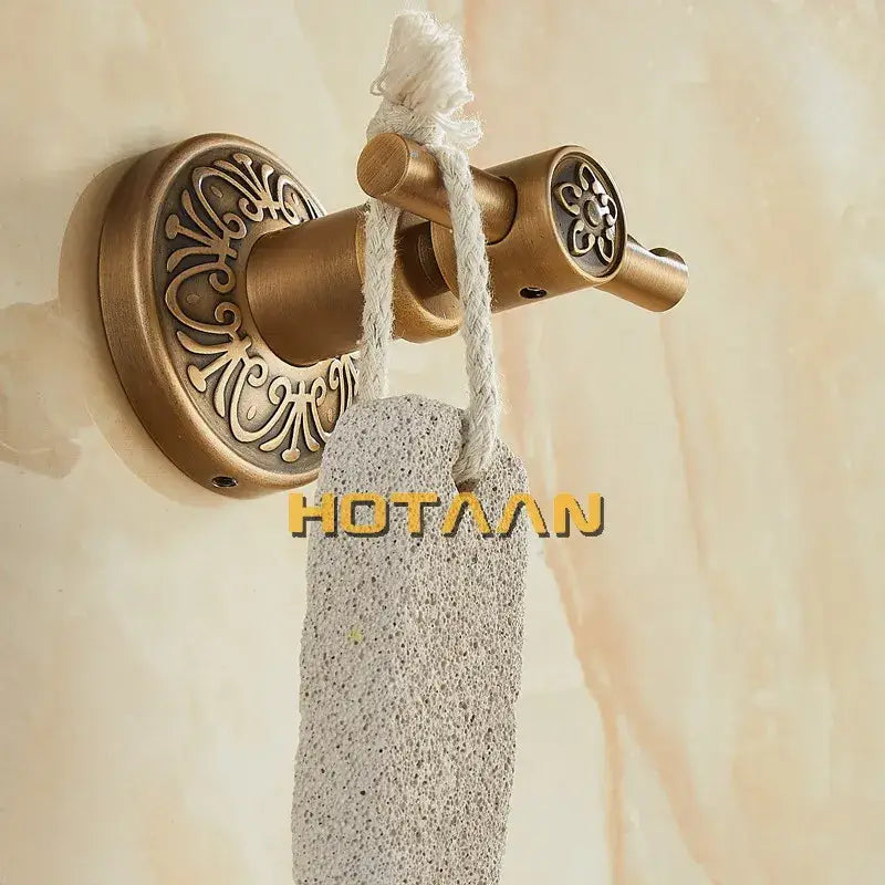 DecorBites™ خطاف رداء نحاسي عتيق، ملحقات حمام تثبت على الحائط