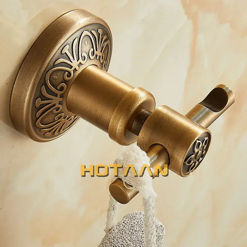 DecorBites™ خطاف رداء نحاسي عتيق، ملحقات حمام تثبت على الحائط