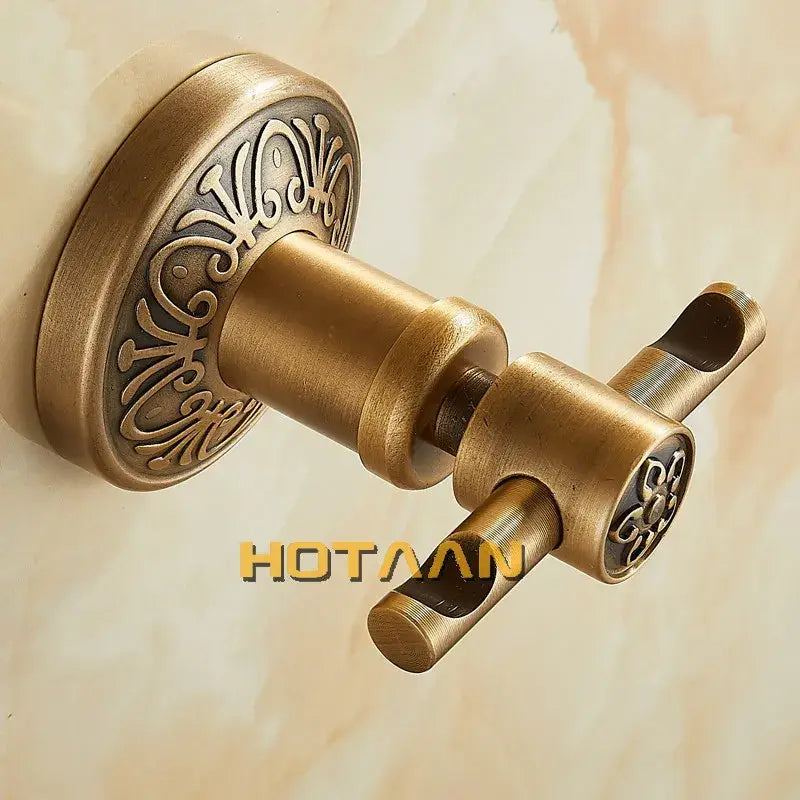 DecorBites™ خطاف رداء نحاسي عتيق، ملحقات حمام تثبت على الحائط