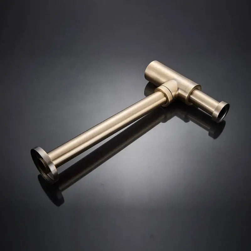 DecorBites™ Antique Brass Round Siphon P-Trap Bathroom Vanity Basin Pop-Up Drain