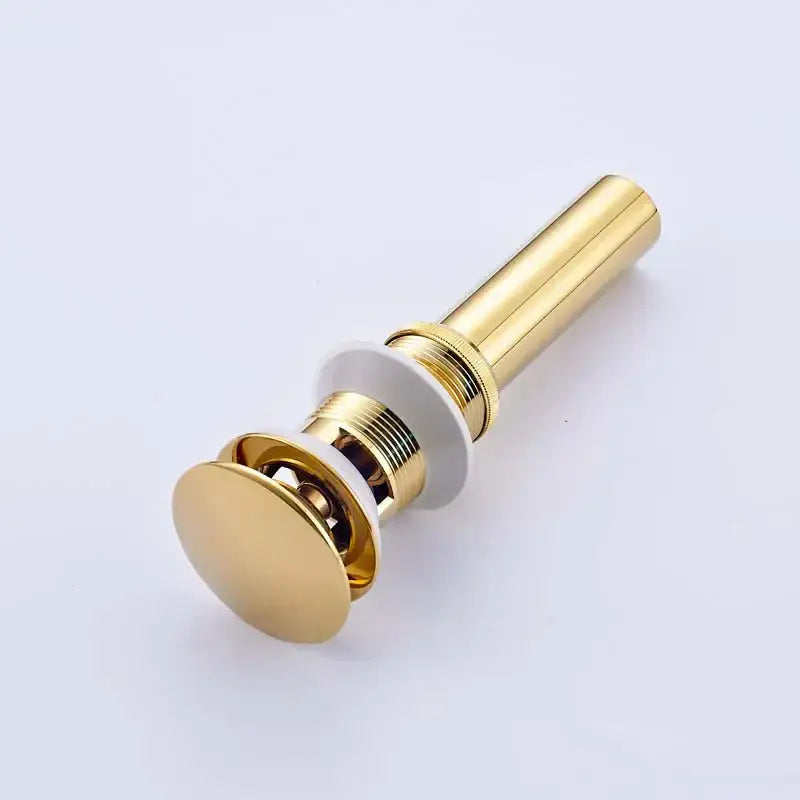 DecorBites™ Antique Brass Round Siphon P-Trap Bathroom Vanity Basin Pop-Up Drain