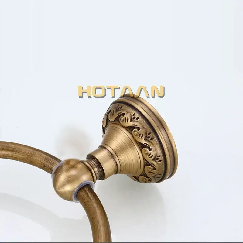 DecorBites™ Antique Brass Round Towel Ring for Elegant Bathroom - Wall Mounted Classic Design