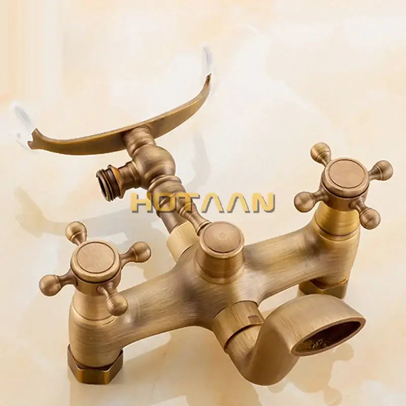طقم صنبور دش نحاسي عتيق DecorBites™ مع رأس دش يدوي يثبت على الحائط