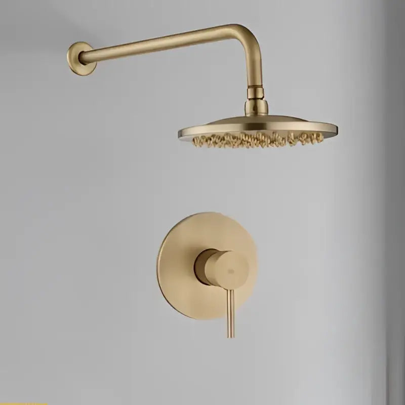 مجموعة خلاط دش نحاسي عتيق DecorBites™ برأس دائري 10 بوصة - طقم حمام مثبت على الحائط
