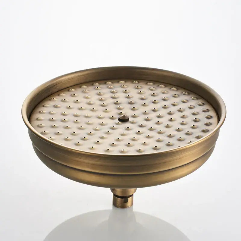 DecorBites™ Antique Brass Shower Faucet Set with Rain Head, Hand Shower, Hose & Valve