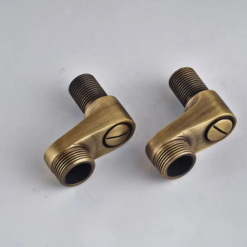 DecorBites™ Antique Brass Shower Faucet Set with Rain Head, Hand Shower, Hose & Valve