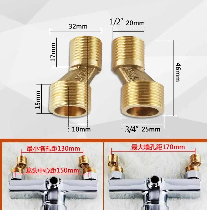 DecorBites™ Antique Brass Shower Faucet Set with Rain Head, Hand Shower, Hose & Valve