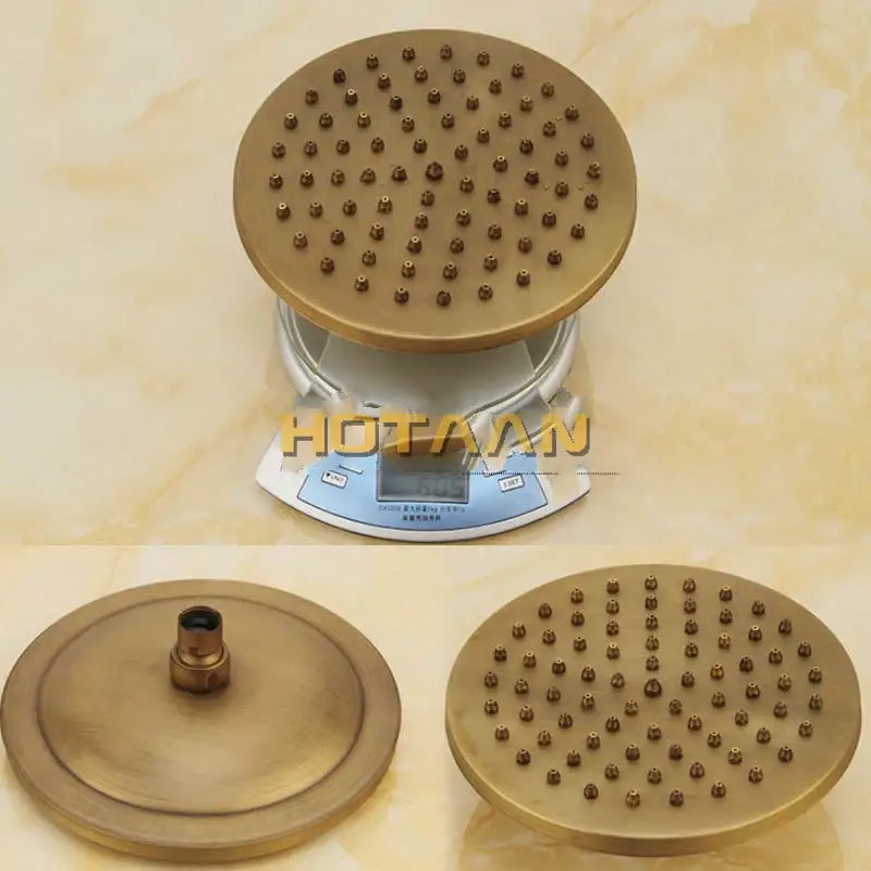 DecorBites™ Antique Brass Shower Faucet Set with Rainfall Shower Head and Hand Shower