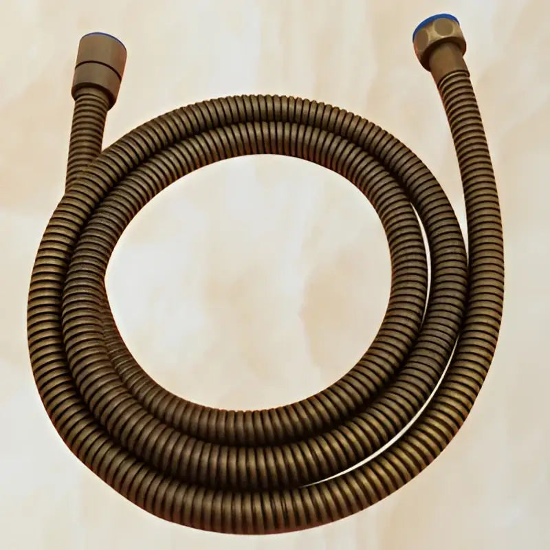 DecorBites™ Antique Brass Shower Set: 8" Rain Head, Hand Shower, Hose, Angle Valve, Bracket