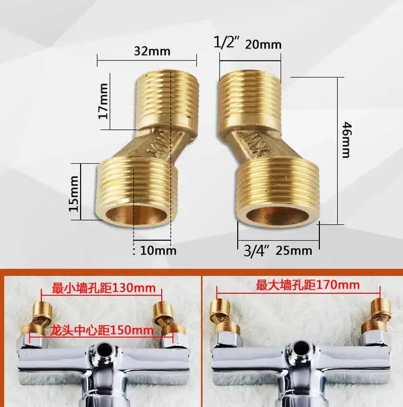 DecorBites™ Antique Brass Shower Set with 3-Way Diverter and Handshower