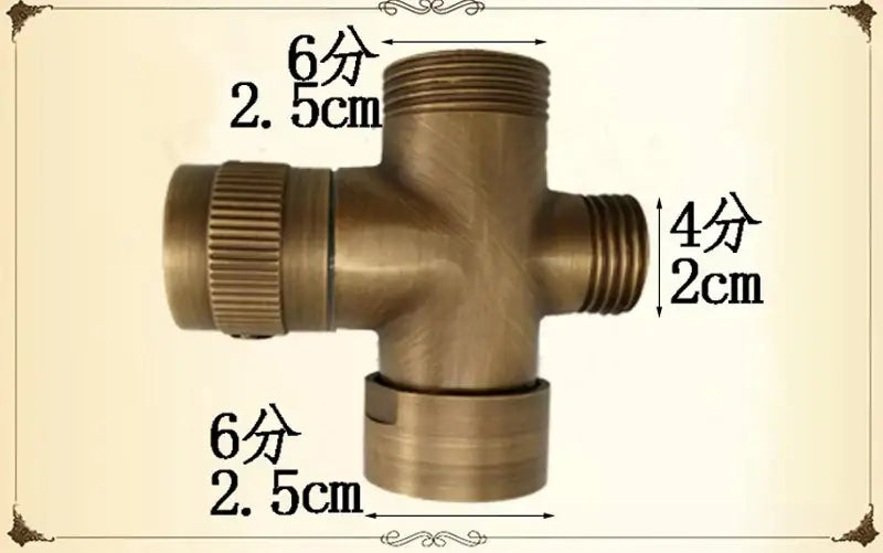 DecorBites™ Antique Brass Shower Set with 3-Way Diverter and Handshower