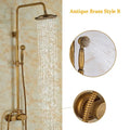 DecorBites™ Antique Brass Shower Set with 8" Rainfall Head and Hand Sprayer