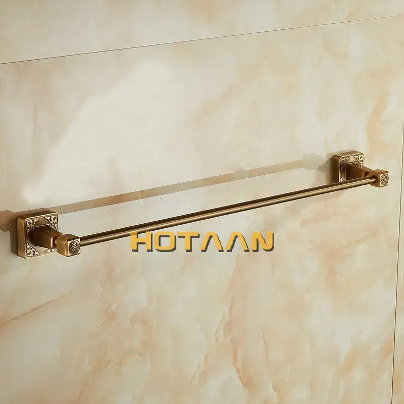 DecorBites™ Antique Brass Single Towel Bar, Wall Mounted Bathroom Accessories