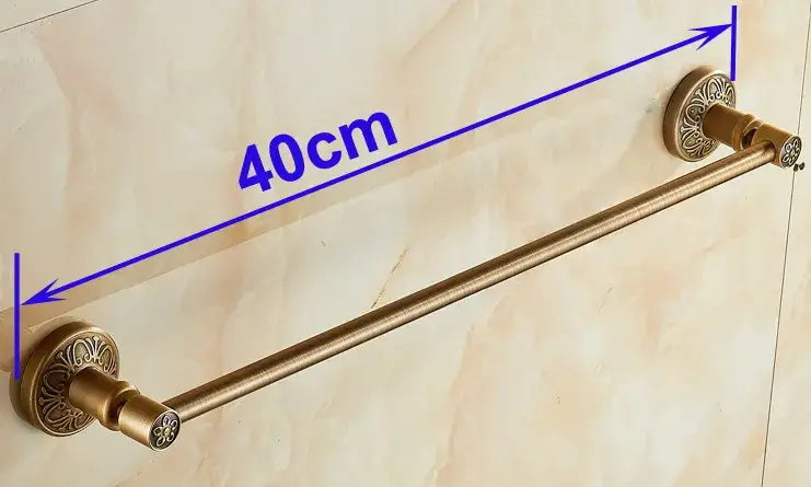 DecorBites™ Antique Brass Single Towel Bar, Wall Mounted Bathroom Holder