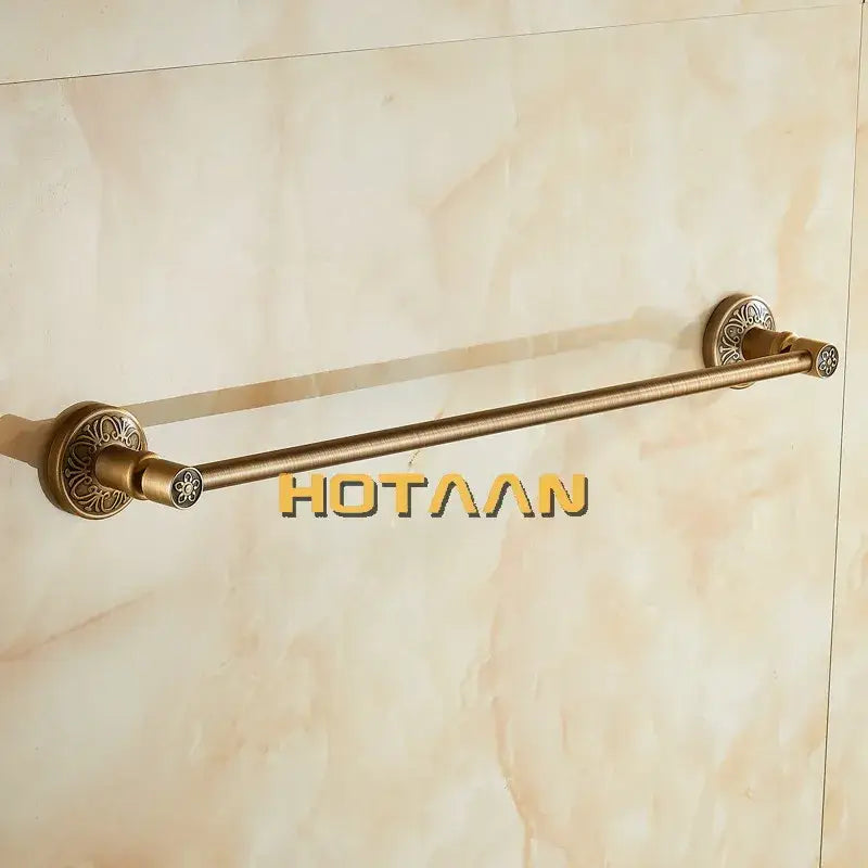 DecorBites™ Antique Brass Single Towel Bar, Wall Mounted Bathroom Holder