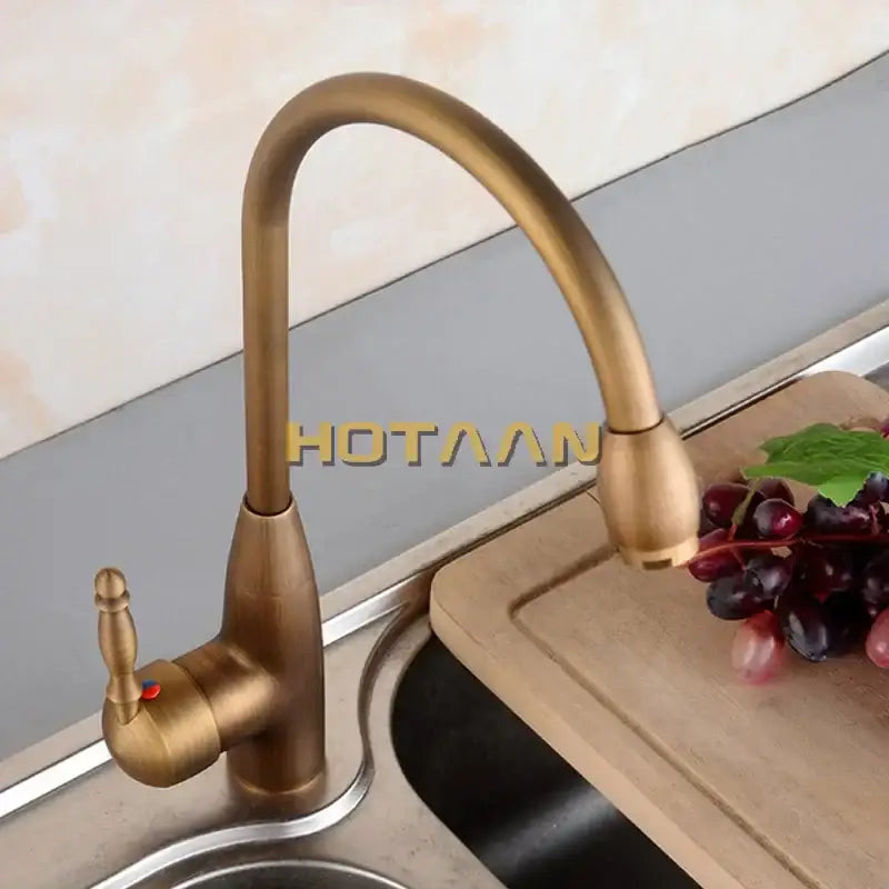 DecorBites™ Antique Brass Swivel Basin Mixer Tap - Kitchen & Bathroom Faucet