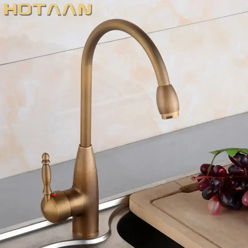 DecorBites™ Antique Brass Swivel Basin Mixer Tap - Kitchen & Bathroom Faucet