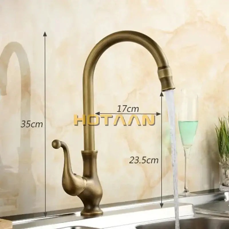 DecorBites™ Antique Brass Swivel Basin Mixer Tap - YT-6034