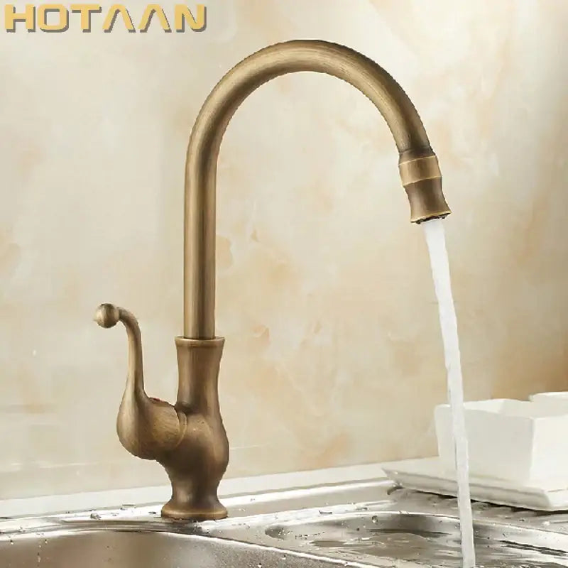 DecorBites™ Antique Brass Swivel Basin Mixer Tap - YT-6034