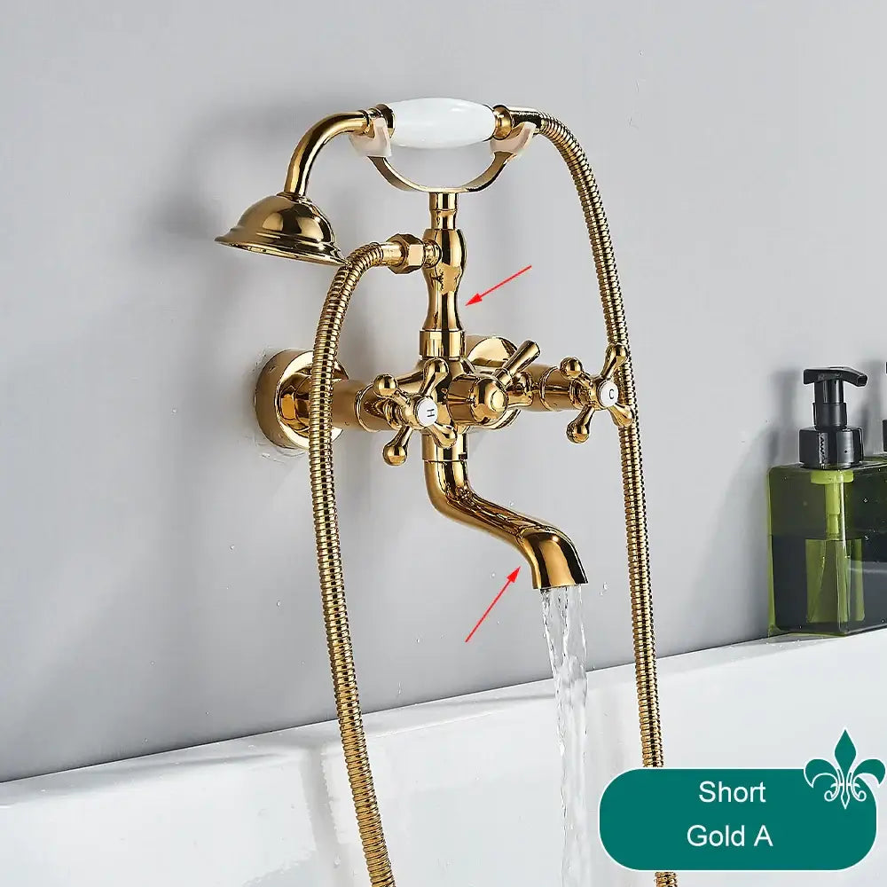 DecorBites™ صنبور حوض استحمام على شكل هاتف نحاسي عتيق يُثبت على الحائط