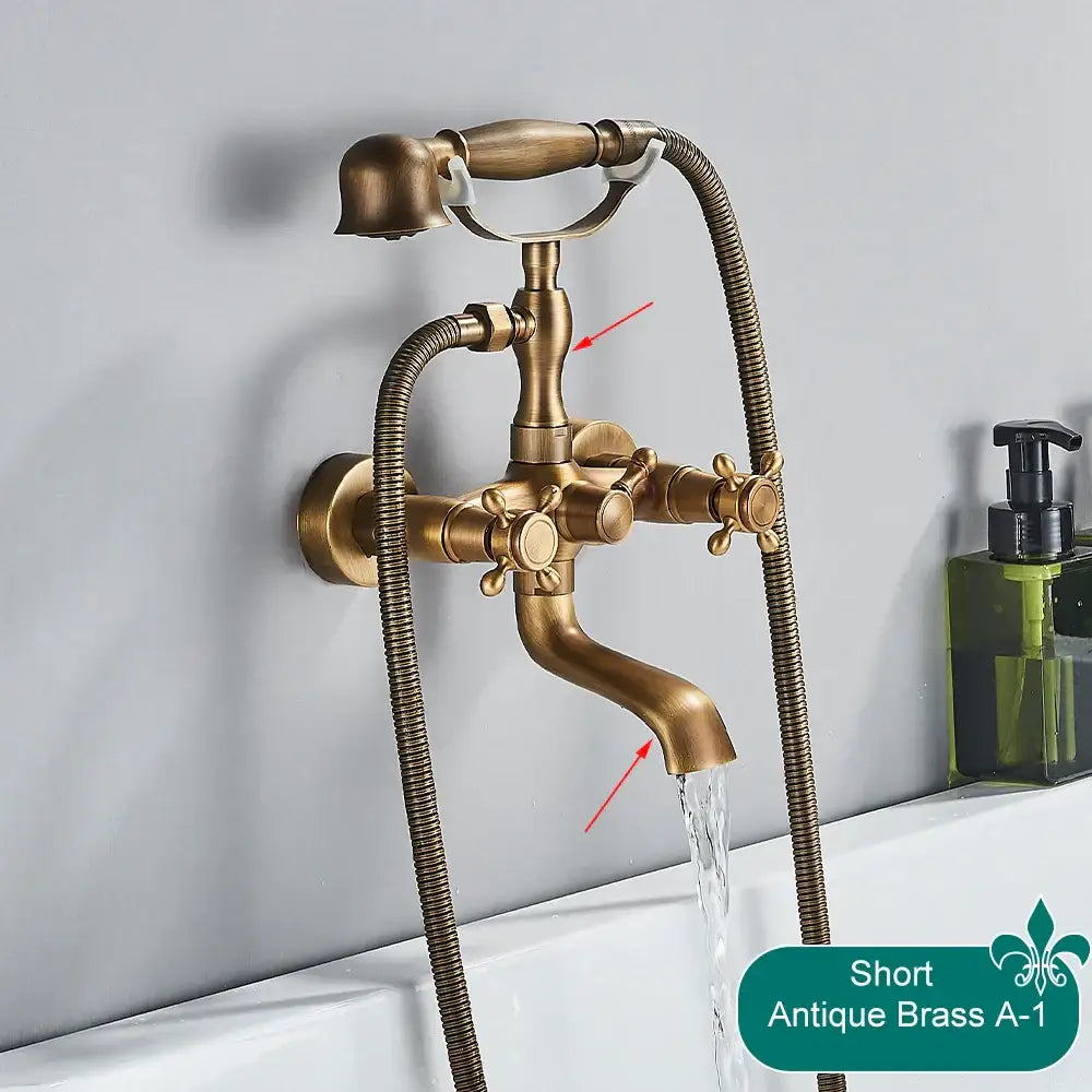 DecorBites™ صنبور حوض استحمام على شكل هاتف نحاسي عتيق يُثبت على الحائط