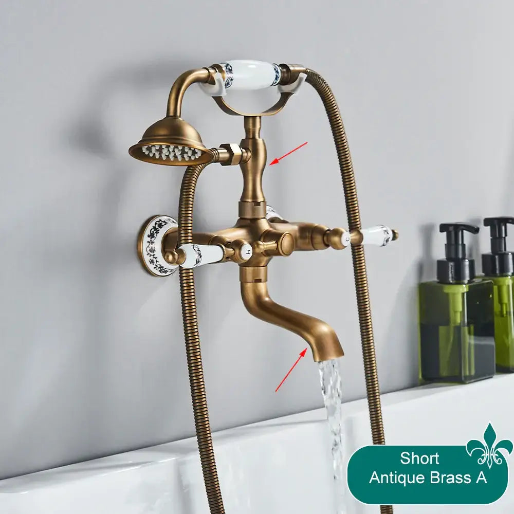 DecorBites™ صنبور حوض استحمام على شكل هاتف نحاسي عتيق يُثبت على الحائط