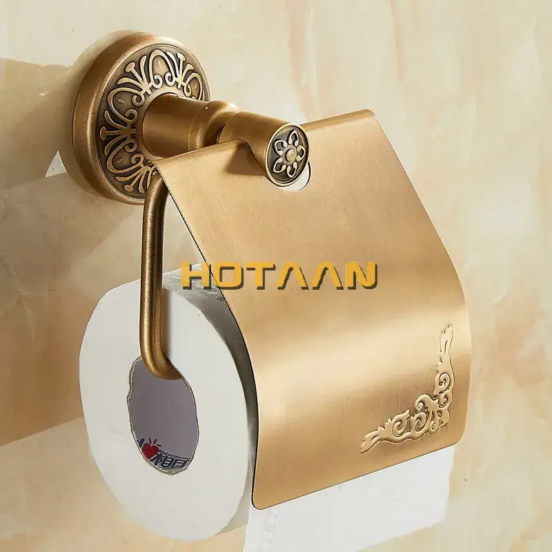DecorBites™ حامل ورق حمام نحاسي عتيق، إكسسوارات حمام كلاسيكية