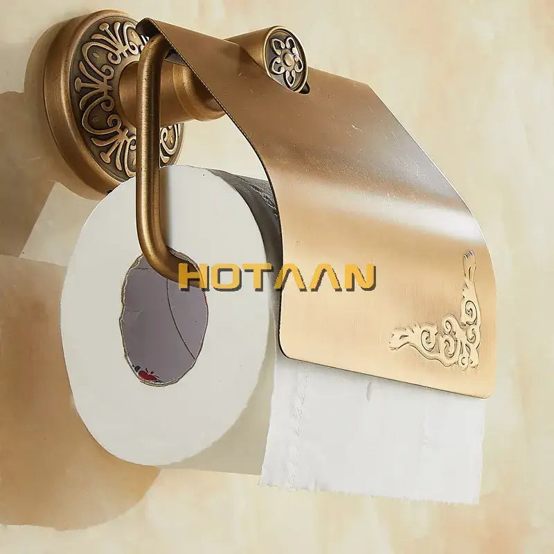 DecorBites™ حامل ورق حمام نحاسي عتيق، إكسسوارات حمام كلاسيكية