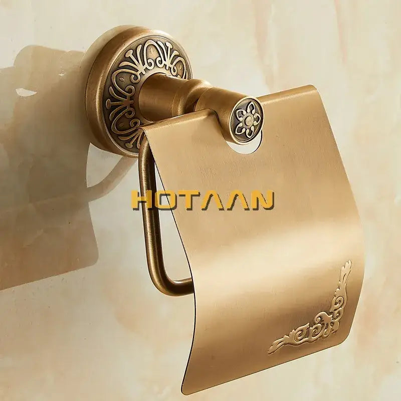 DecorBites™ حامل ورق حمام نحاسي عتيق، إكسسوارات حمام كلاسيكية