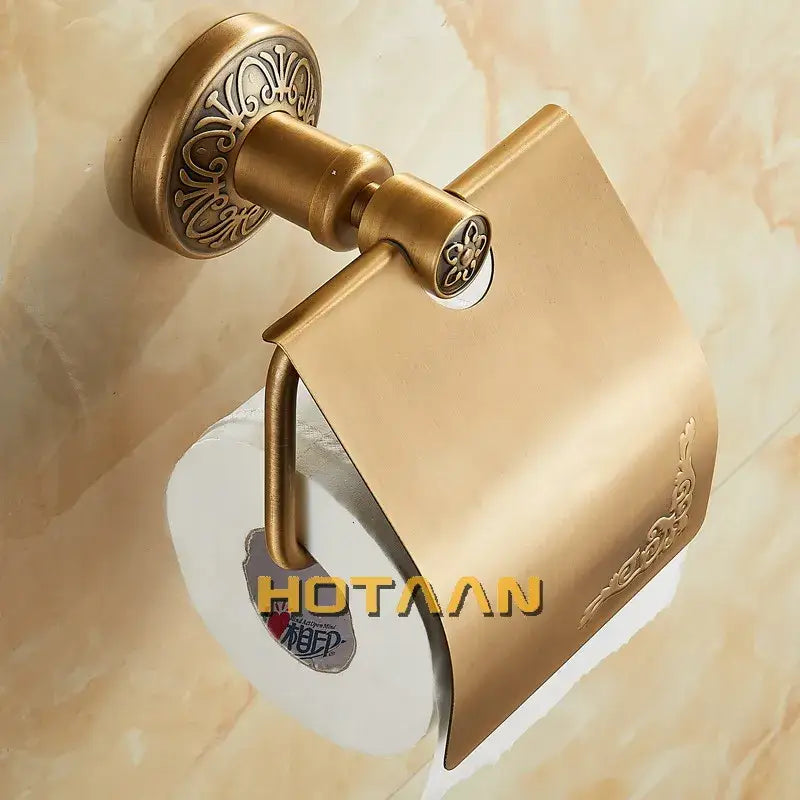 DecorBites™ حامل ورق حمام نحاسي عتيق، إكسسوارات حمام كلاسيكية