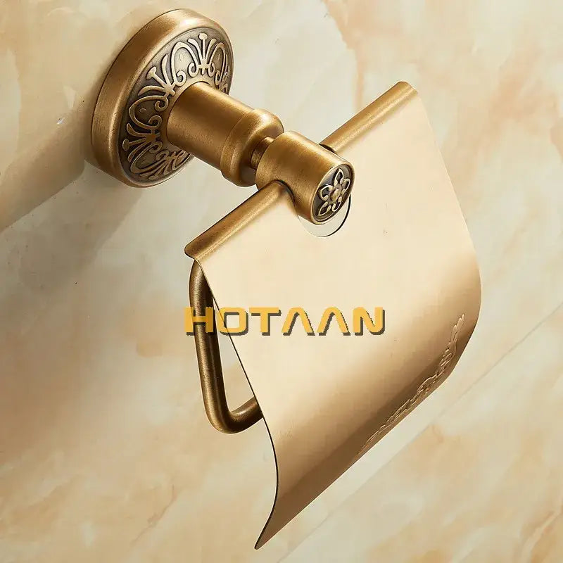 DecorBites™ حامل ورق حمام نحاسي عتيق، إكسسوارات حمام كلاسيكية