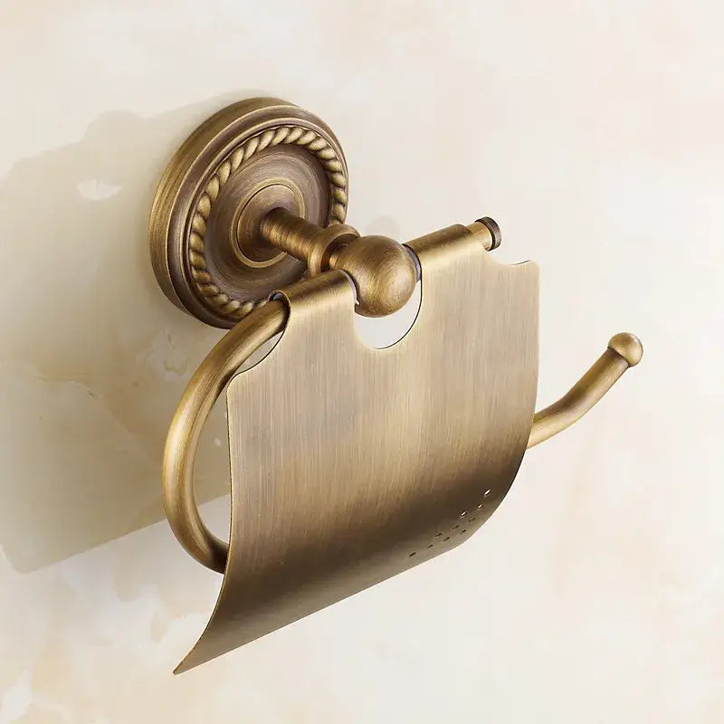 DecorBites™ Antique Brass Toilet Paper Holder Wall Mount Bathroom Accessories