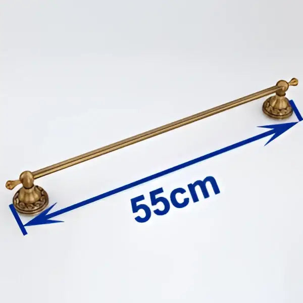 DecorBites™ Antique Brass Towel Holder Single Bar 30-60cm, Solid Aluminium Towel Rack