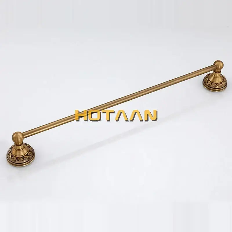 DecorBites™ Antique Brass Towel Holder Single Bar 30-60cm, Solid Aluminium Towel Rack